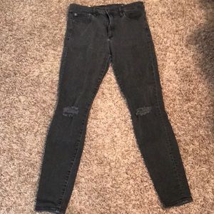 GAP Dark Grey True Skinny High Rise Jeans